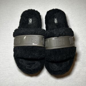 UGG Oh Fluffita Platform slides in black sheepskin 6.5